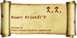 Knarr Kristóf névjegykártya